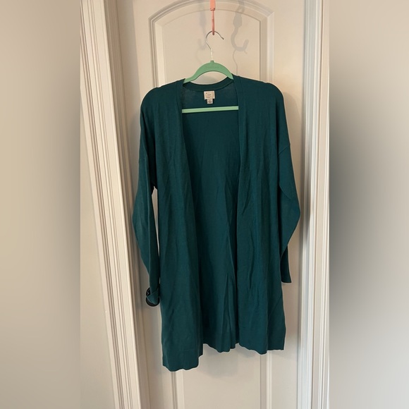 A New Day Teal Knit Sweater - Picture 1 of 4